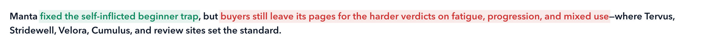 The TL;DR summary sentence and Top 3 Takeaways at the top of Brand Perception